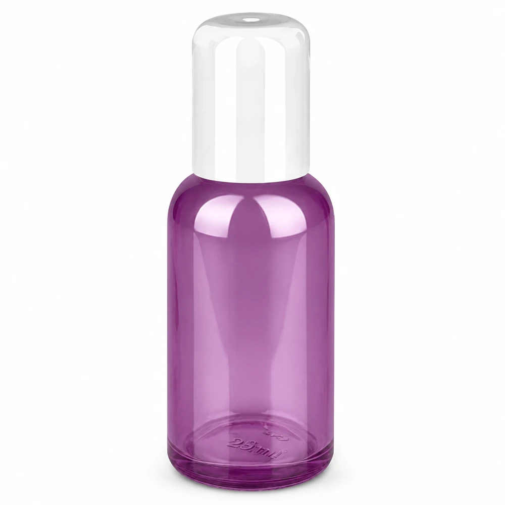 30ml rolfles wit standaard PurpleLine UT18/30 Compacte 30ml roll-on flacon in paars design met witte dop