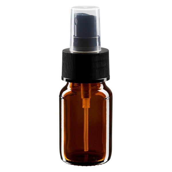 30ml Euro-medicijnfles bruin met verstuiver zwart incl. dop transparant 30ml Euro-medicijnfles bruin met verstuiver zwart incl. dop transparant