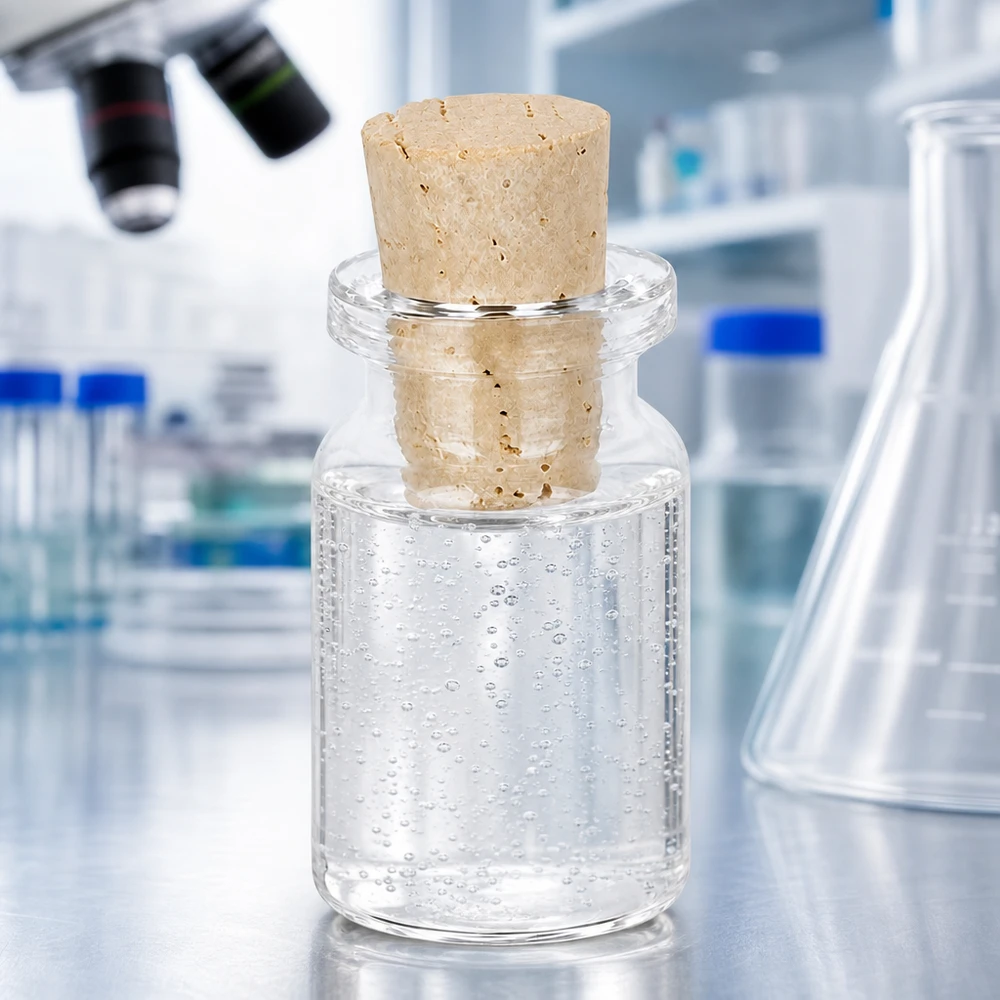 Injectiefles helder glas 5ml met kurk 11/14mm Kompakte Glasflasche 5ml mit breiter Korköffnung 11/14mm für Laborproben und Reagenzien