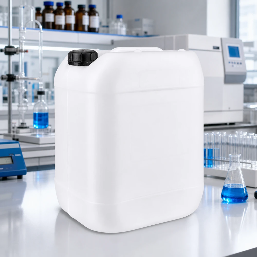 Stapelbare witte chemicaliënkanister van 20 liter met fraudebestendige schroefdop