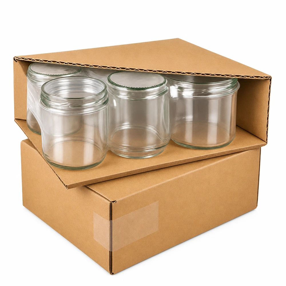 Ronde pot van 1062 ml + BasicSeal-deksel met muntmotief UNiTWIST Professionele verpakking van 1062 ml ronde potten met mintgroene hartvormige deksels in stevige kartonnen dozen voor een veilige verzending