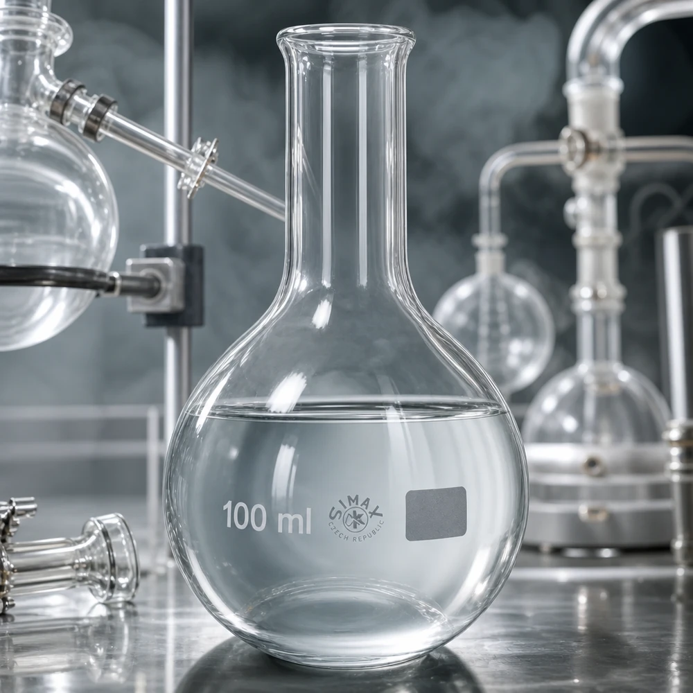 Professionele staande kolf 100ml van helder glas voor onderzoek en ontwikkeling