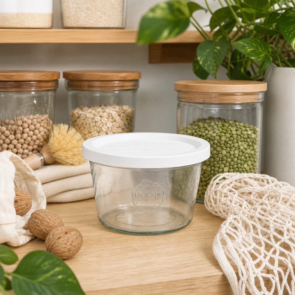 WECK RR100-pot van 370 ml met vershouddeksel WECK 370ml RR100 bekers in duurzame zero-waste keuken met voorraadpotten, peulvruchten en eco-accessoires