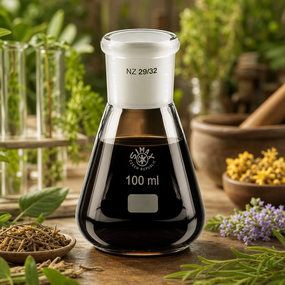 Erlenmeyer 100 ml wijde hals borosilicaat met slijpstuk 29/32