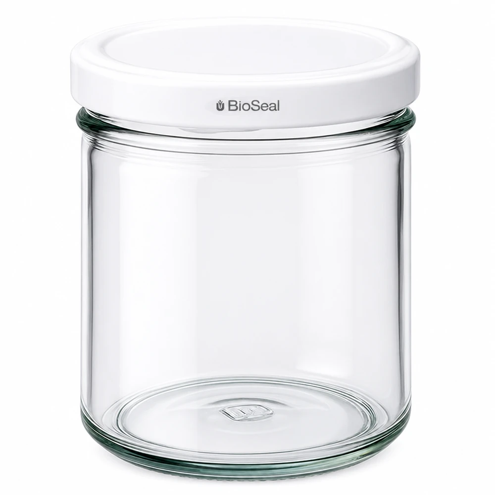 167ml bekers met BioSeal deksel wit UNiTWIST UNiTWIST inmaakpot 167ml met wit TO66 BioSeal deksel Inmaakpot transparant
