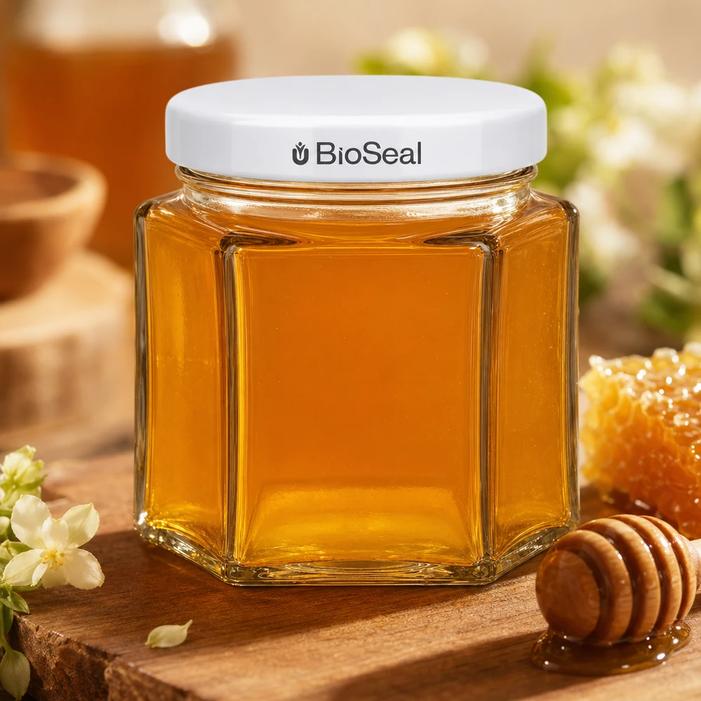47ml hexaglas met BioSeal deksel wit UNiTWIST