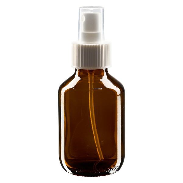 100ml Euro-medicijnfles bruin met verstuiver wit incl. dop transparant 100ml Euro-medicijnfles bruin met verstuiver wit incl. dop transparant