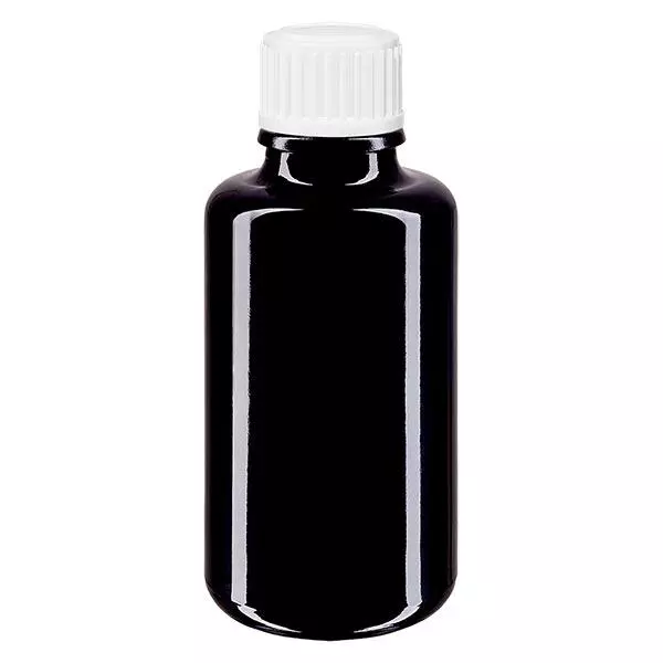 Apothekersfles viol. 30ml schroefdop witte bolletjes pc. Apothekersfles viol. 30ml schroefdop witte bolletjes pc.