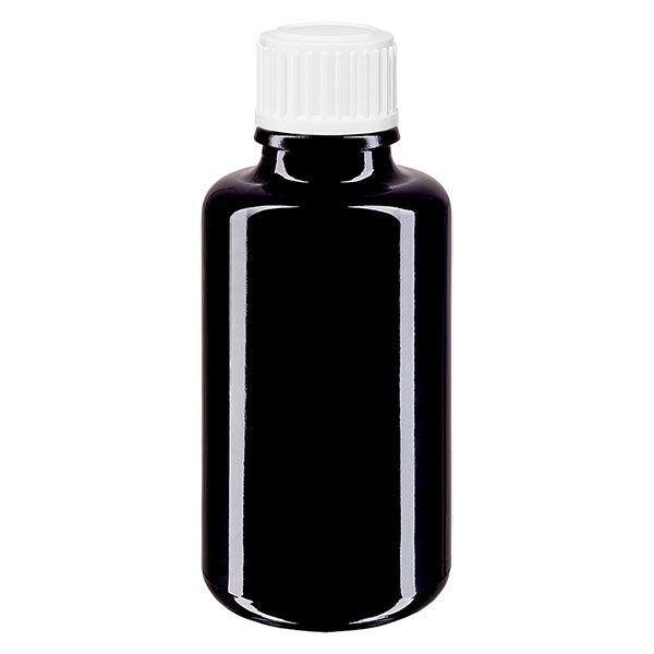Apothekersfles viol. 30ml schroefdop witte bolletjes pc. Apothekersfles viol. 30ml schroefdop witte bolletjes pc.