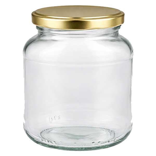 370ml ovaal glas met BasicSeal deksel goud UNiTWIST