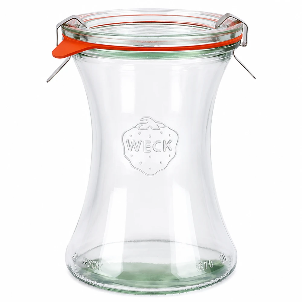 WECK delicatessenpot 370ml RR80 met glazen deksel rubberen ring en klemmen complete set voor conserveren