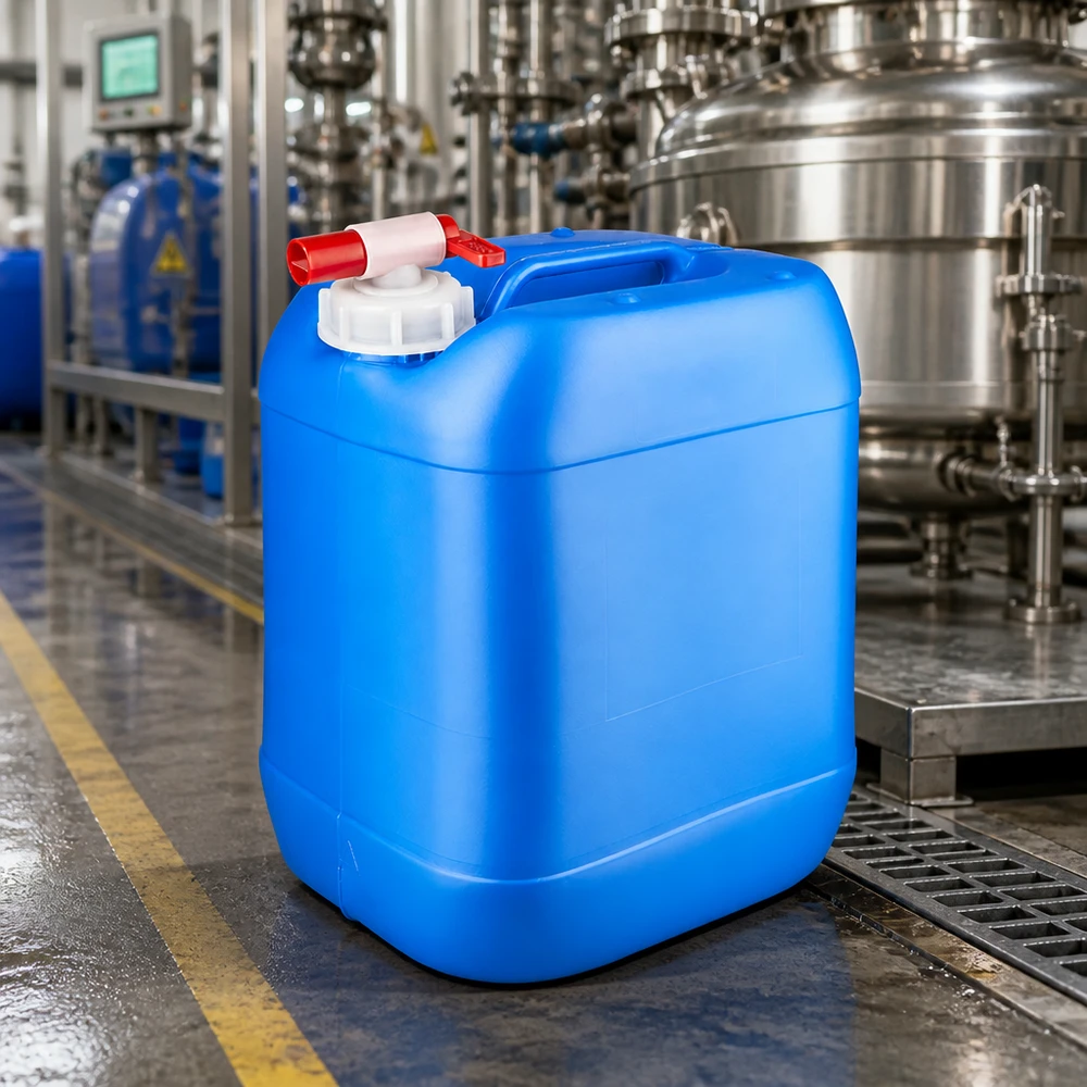 Canister 20 liter blauw met tapkraan Voedselveilige jerrycan van 20 liter in blauw met tapkraan voor het bewaren van chemicaliën