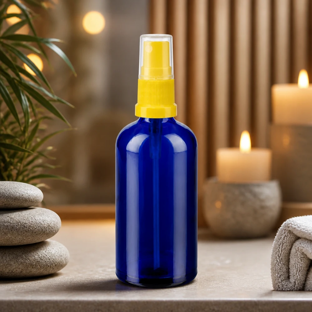 Handige glazen fles van 100 ml met spuitpompje, ideaal voor doe-het-zelfcosmetica en roomsprays