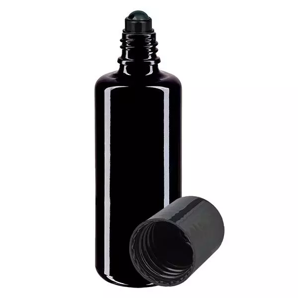 Glas deostick fles violet 50ml, lege deo roller (Roll On) Glas deostick fles violet 50ml, lege deo roller (Roll On)