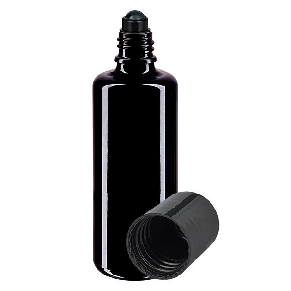 Glas deostick fles violet 50ml, lege deo roller (Roll On) Glas deostick fles violet 50ml, lege deo roller (Roll On)