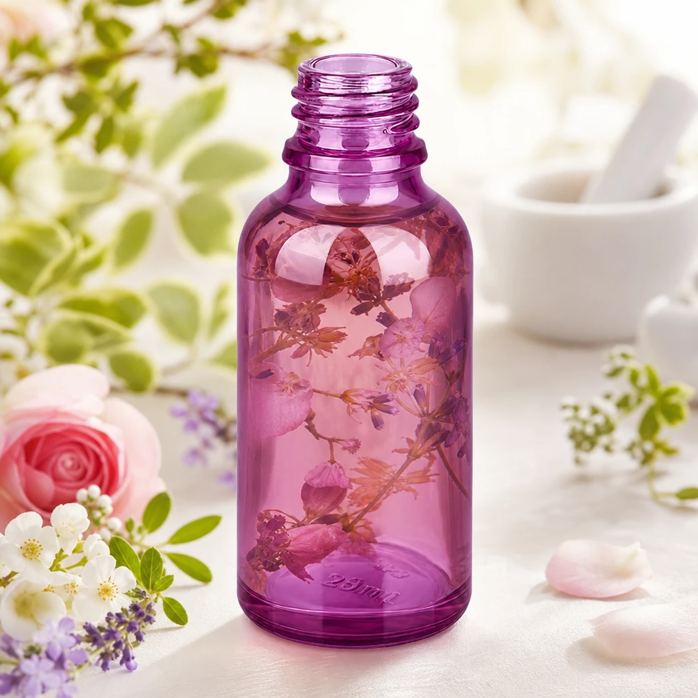 Handig PurpleLine 30ml violet glazen flesje voor zelfgemaakte tincturen en essences