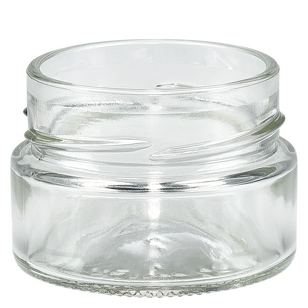 Glazen pot 80ml helder, zonder deksel, draad TO58deep Glazen pot 80ml helder, zonder deksel, draad TO58deep