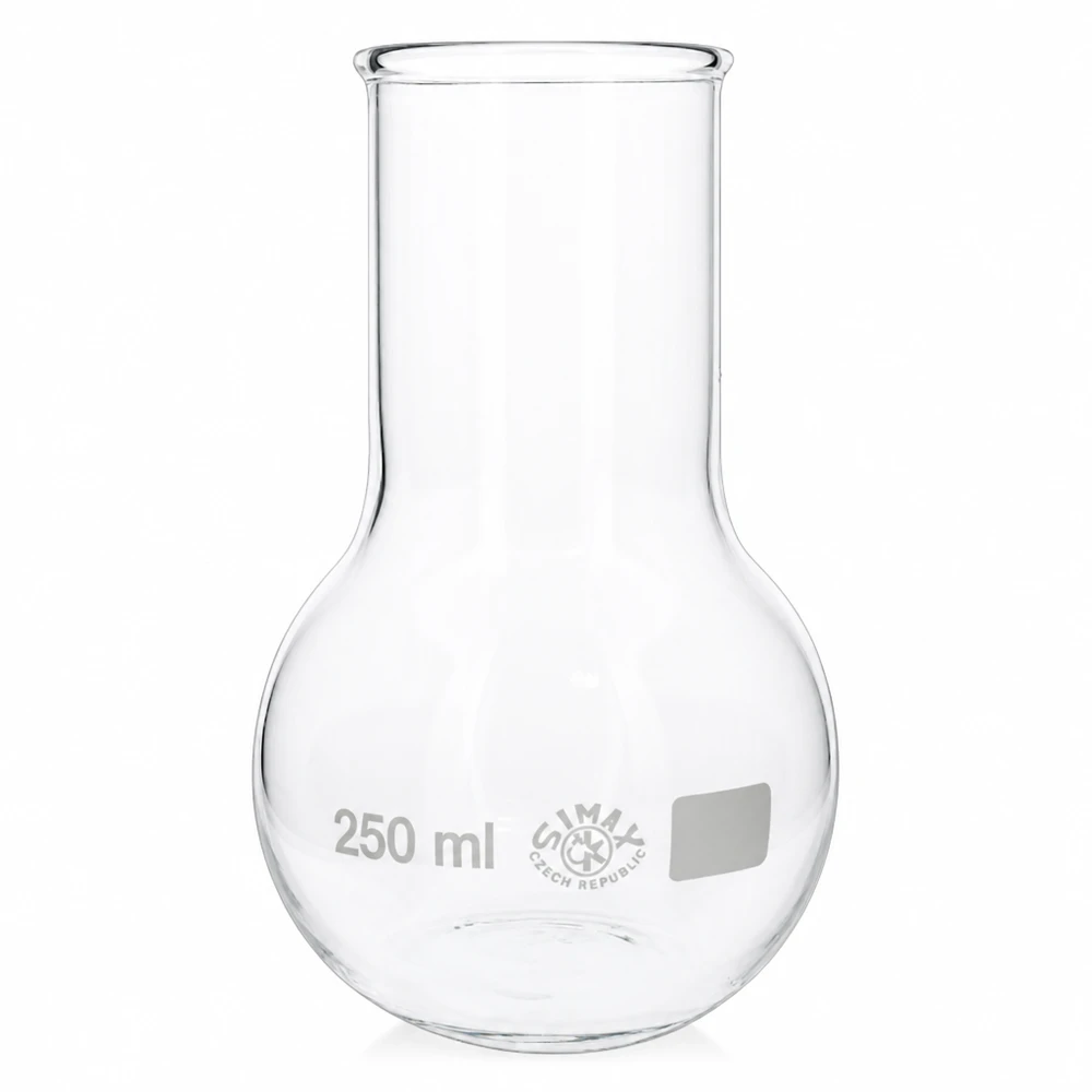 Laboratoriumkolf 250ml transparant ideaal voor destillatie en synthese
