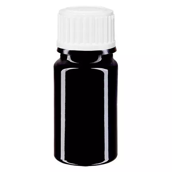 Apothekersfles violet glas 5 ml schroefsluiting wit. Globuli Standaard