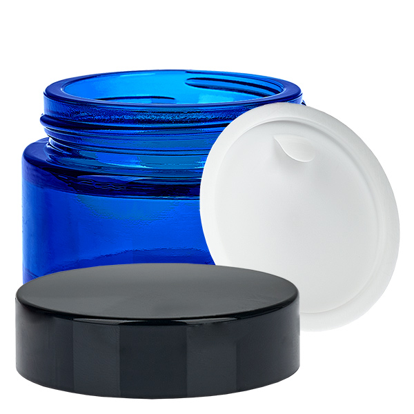 Glazen pot 30ml blauw met inlay deksel UNiTWIST Glazen pot 30ml blauw met inlay deksel UNiTWIST