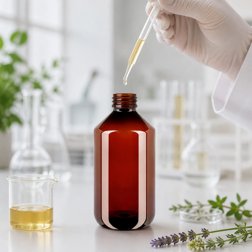 50 ml PET medicijnfles met verstuiver zwart GCMI 28/410 incl. dop transparant, standaard Bruine PET-fles met brede hals van 500 ml met rode dop, geschikt voor farmaceutische toepassingen