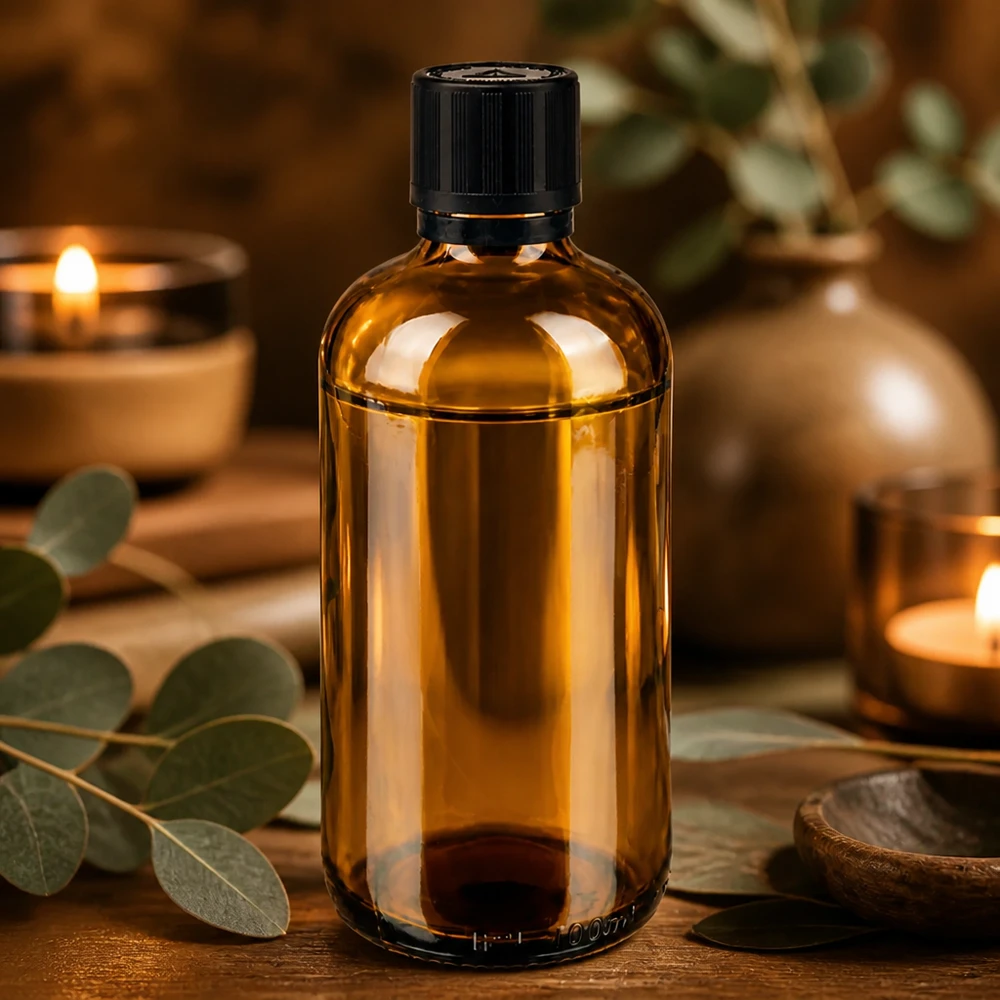 Druppelfles van 100 ml van bruin glas met een kindveilige spuitmond van 1 mm voor geneesmiddelen en tincturen