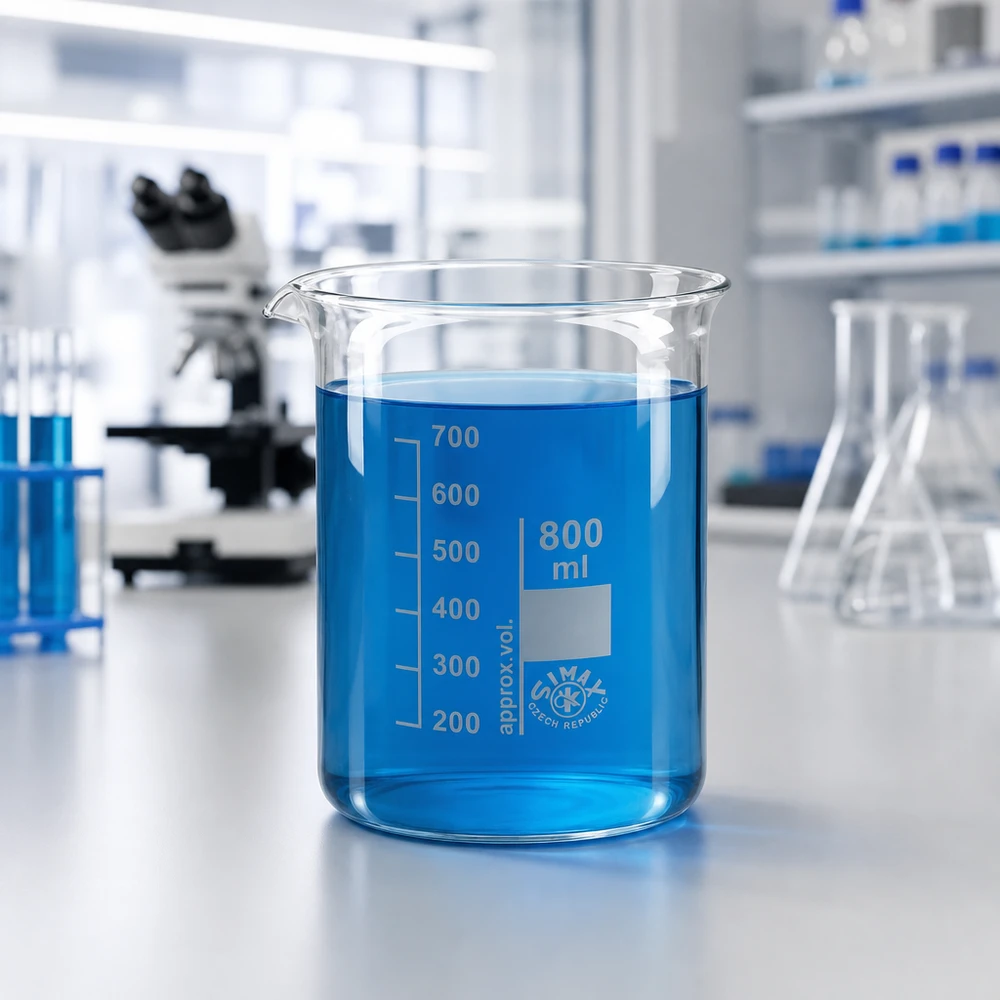Bekerglas 800 ml met lage vorm gemaakt van borosilicaatglas voor laboratoriumtoepassingen en chemische experimenten