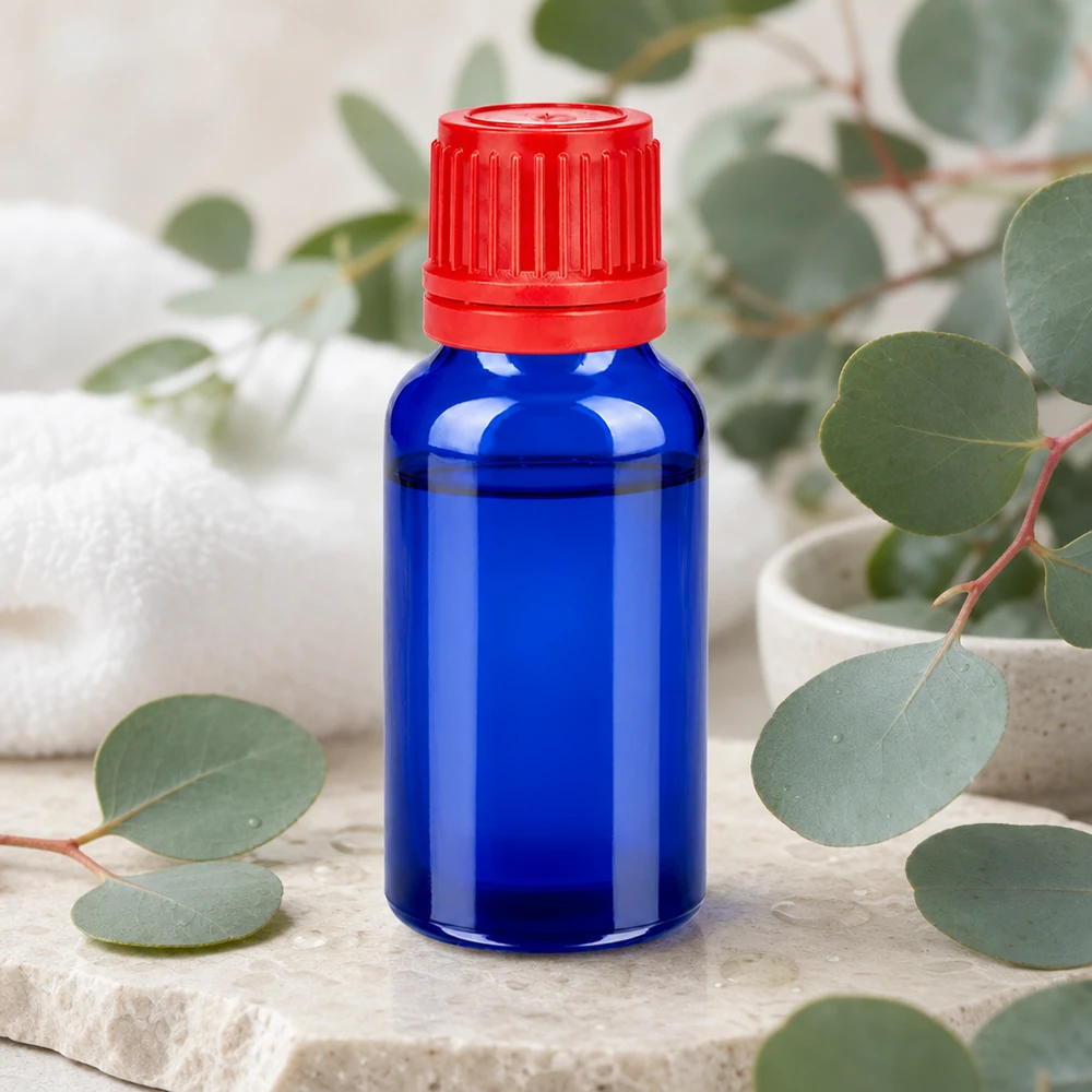 20 ml flesje van hoogwaardig borosilicaatglas met praktische rode druppeldop