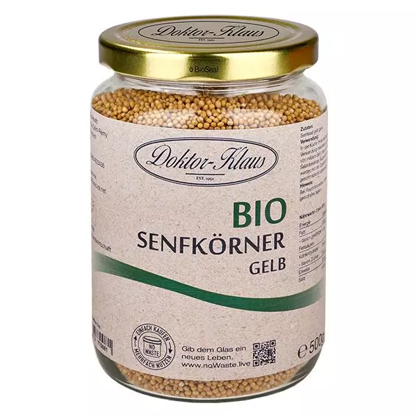 500 g biologische mosterdzaadjes geel Doktor-Klaus noWaste
