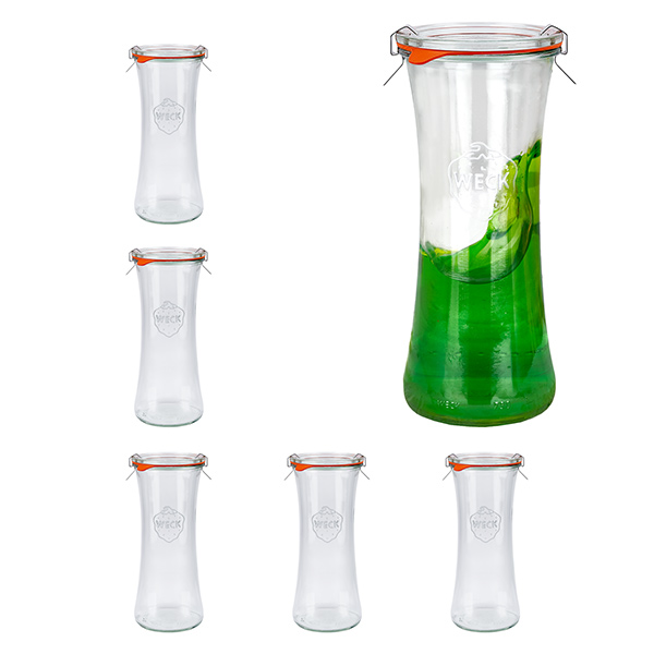 Set van 6 Weck potten 700 ml delicatessenpot met glazen deksels Set van 6 Weck potten 700 ml delicatessenpot met glazen deksels