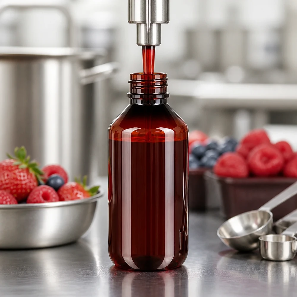 50 ml PET medicijnfles met verstuiver zwart GCMI 28/410 incl. dop transparant, standaard Kompakte 200ml Braunglasflasche aus PET mit OV-Deckel für Fruchtextrakte und Konzentrate