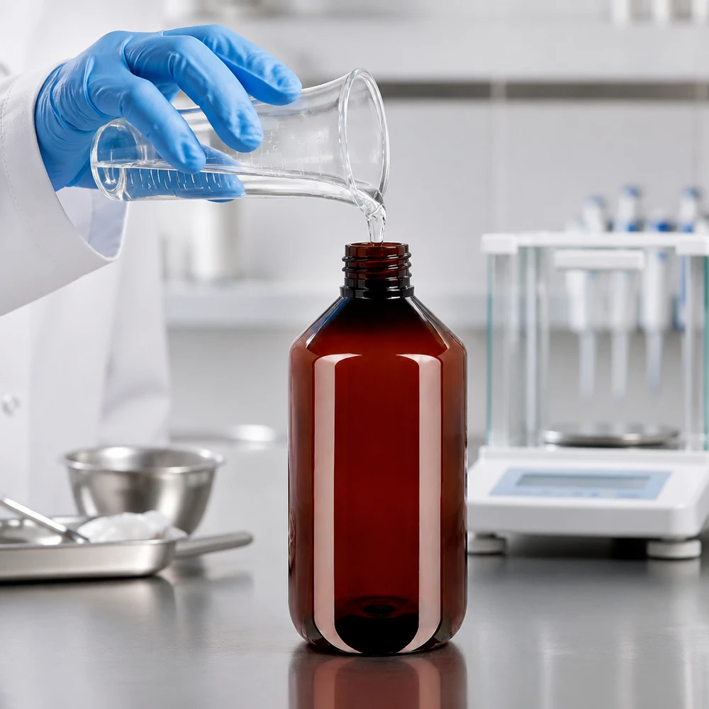 PET fles 500ml met ontgassingsdop rood Hersluitbare PET-fles van 500 ml, bruin, voor lichtgevoelige vloeistoffen in het laboratorium