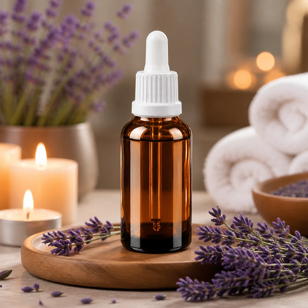 Klein glazen flesje van 30 ml met pipet, ideaal voor serums en geconcentreerde actieve ingrediënten