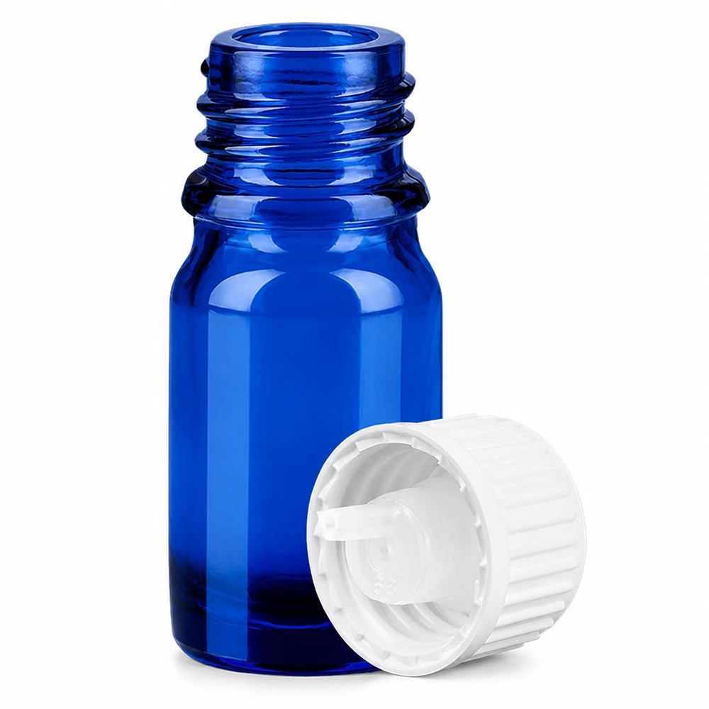 5ml Druppelflesje 0.9mm wit STD BlueLine UT18/5 Hoogwaardige glazen fles 5ml blauw met druppelsysteem voor exacte vloeistofdosering