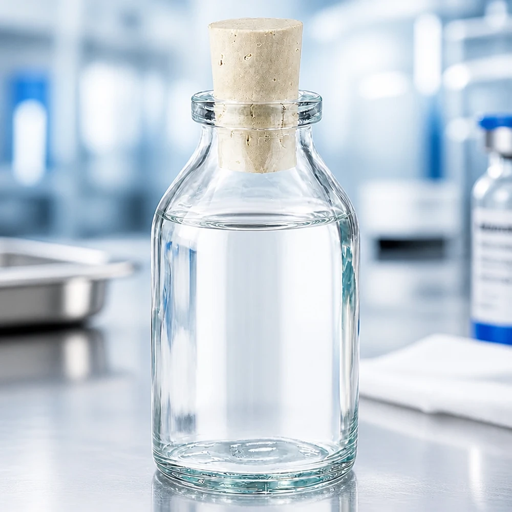 Injectiefles helder glas 20ml met kurk 11/14mm Kompakte Glasflasche 20ml mit Korken für Öle Tinkturen und Laborflüssigkeiten