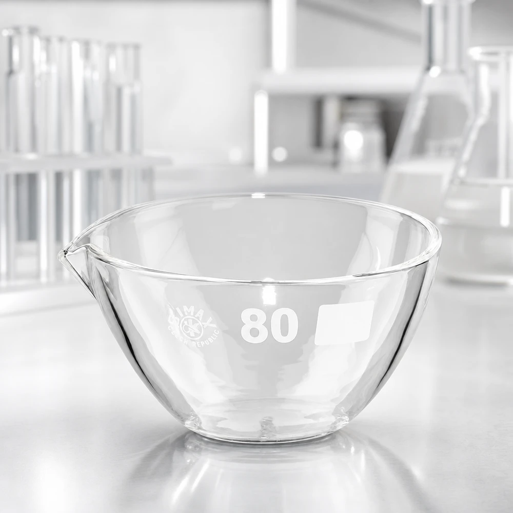 Vaatwasmachinebestendige borosilicaat verdampingsschaal van 90 ml met schenktuit voor eenvoudige reiniging en onderhoud