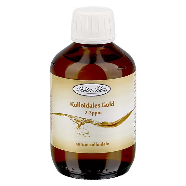 200 ml colloïdaal goud Doktor-Klaus, 2-3ppm, blauwe glazen fles met dop met verzegelring 200 ml colloïdaal goud Doktor-Klaus, 2-3ppm, blauwe glazen fles met dop met verzegelring