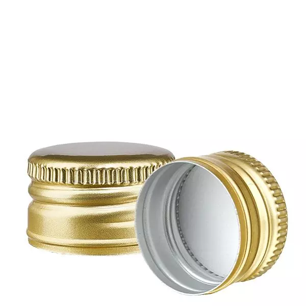 PP22 gouden aluminium kap zonder rolrand PP22 gouden aluminium kap zonder rolrand