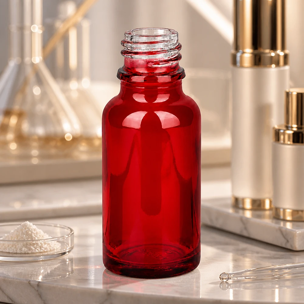 Robuuste 20ml RedLine UT18/20 UNiTWIST apothekersfles van dikwandig glas voor veilig bewaren