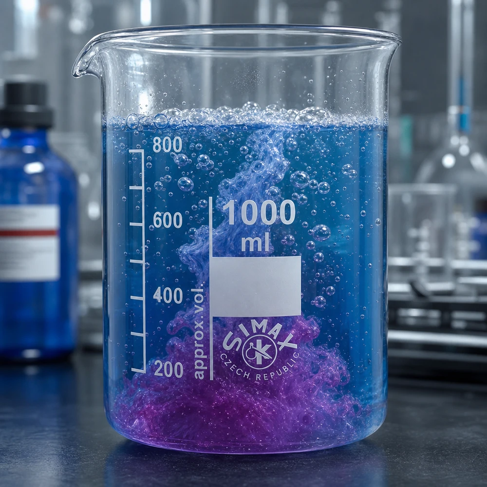 Grote maatbeker 1000ml van borosilicaatglas met duidelijke volumemarkeringen voor laboratoriummetingen