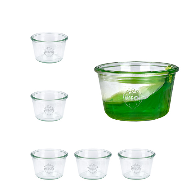 Set van 6 Weck potten 370ml bekers