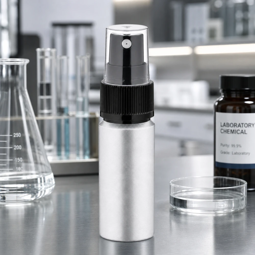 20 ml aluminium fles gebeitst incl. pompverstuiver zwart Handige aluminium spuitfles van 20 ml met ergonomisch ontwerp, perfect voor onderweg