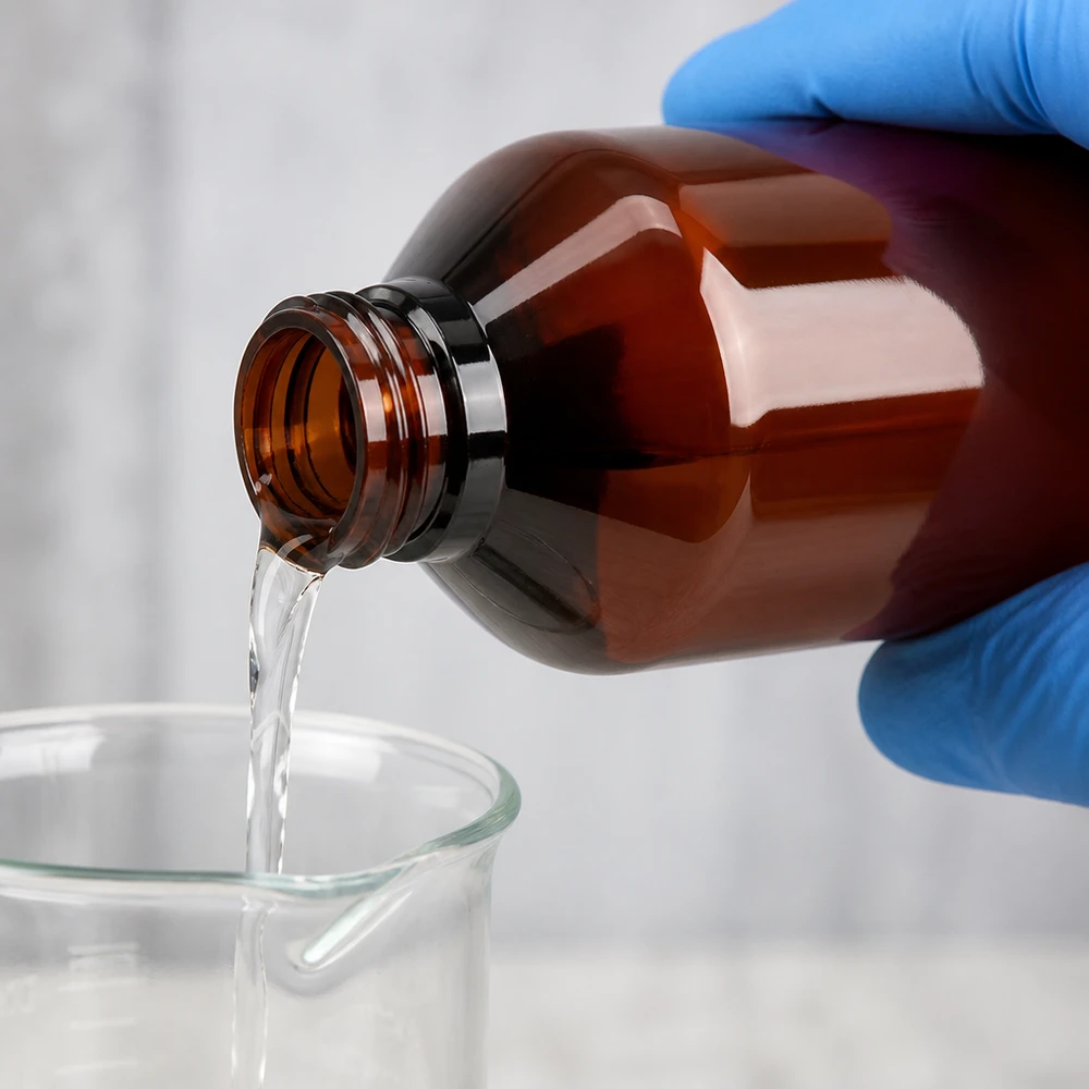 Stevige bruine PET-fles van 750 ml voor UV-gevoelige chemicaliën en laboratoriumstoffen