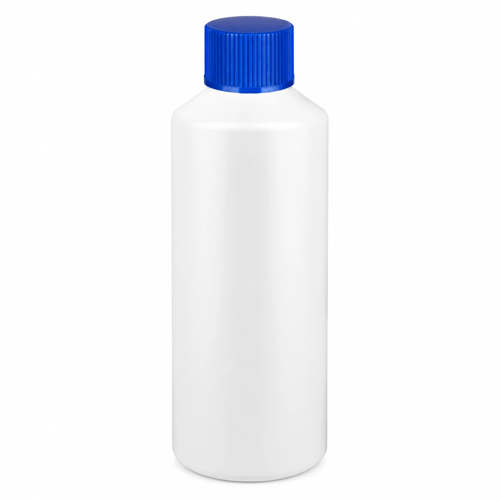 PET cilinderfles 100ml wit met schroefsluiting blauw Farmaceutische HDPE-fles van 100 ml, wit met blauwe SV, ideaal voor medische toepassingen