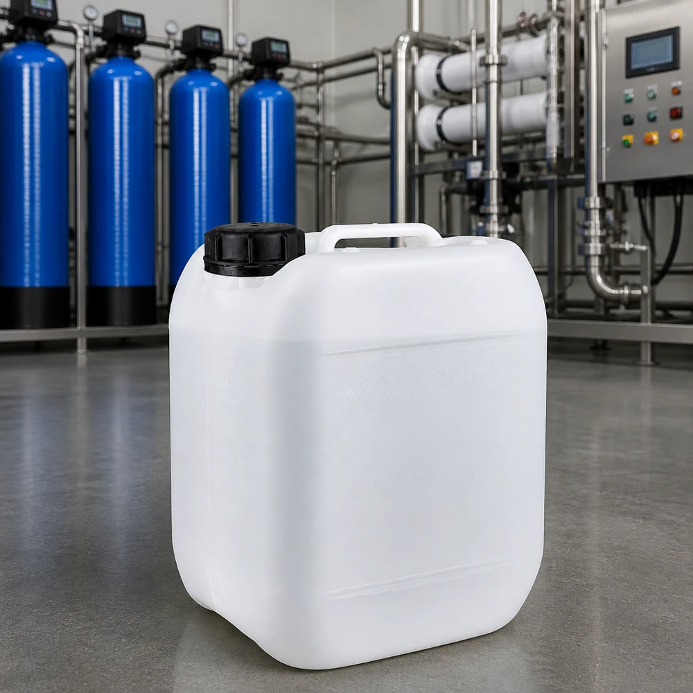 Voedselveilige witte jerrycan van 5 liter met lekvrije schroefdop voor opslag