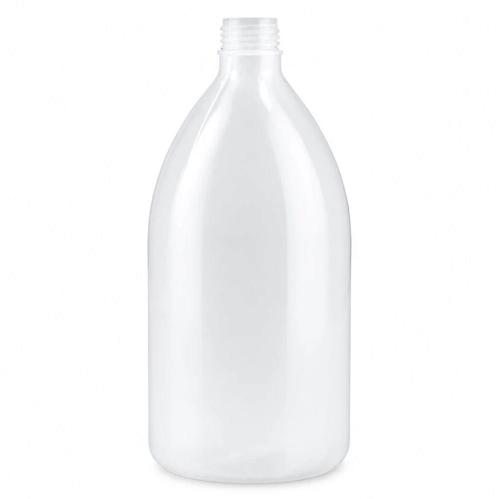 Nauwe hals laboratoriumfles 1000ml zonder sluiting Laboratoriumfles van 1000 ml met smalle hals, van transparant HDPE-kunststof, zonder dop
