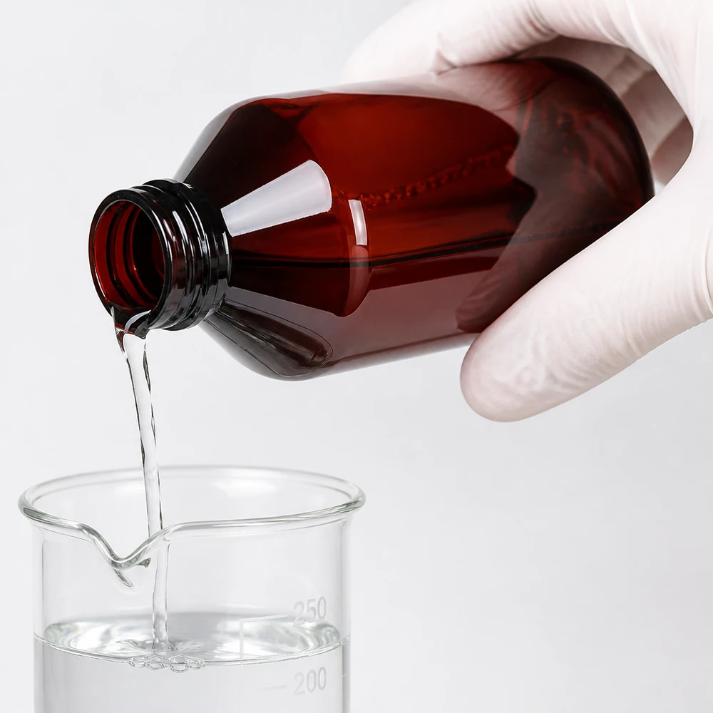 Lichtondoorlatende PET-fles van 1000 ml met schroefdop voor het bewaren van chemicaliën
