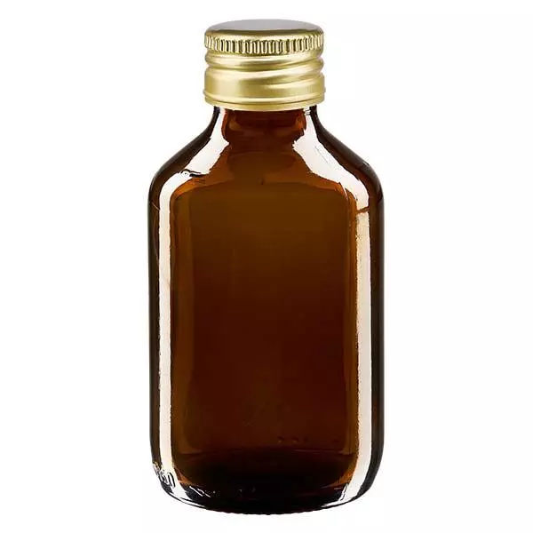 150 ml Euro-medicijnfles bruin met gouden aluminium sluiting