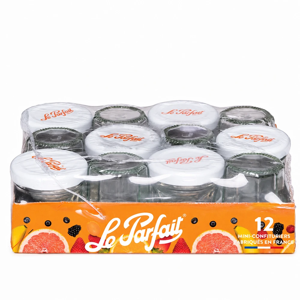 Le Parfait mini confituurpotjes 44ml in een set van 12 met schroefdop in verkoopverpakking