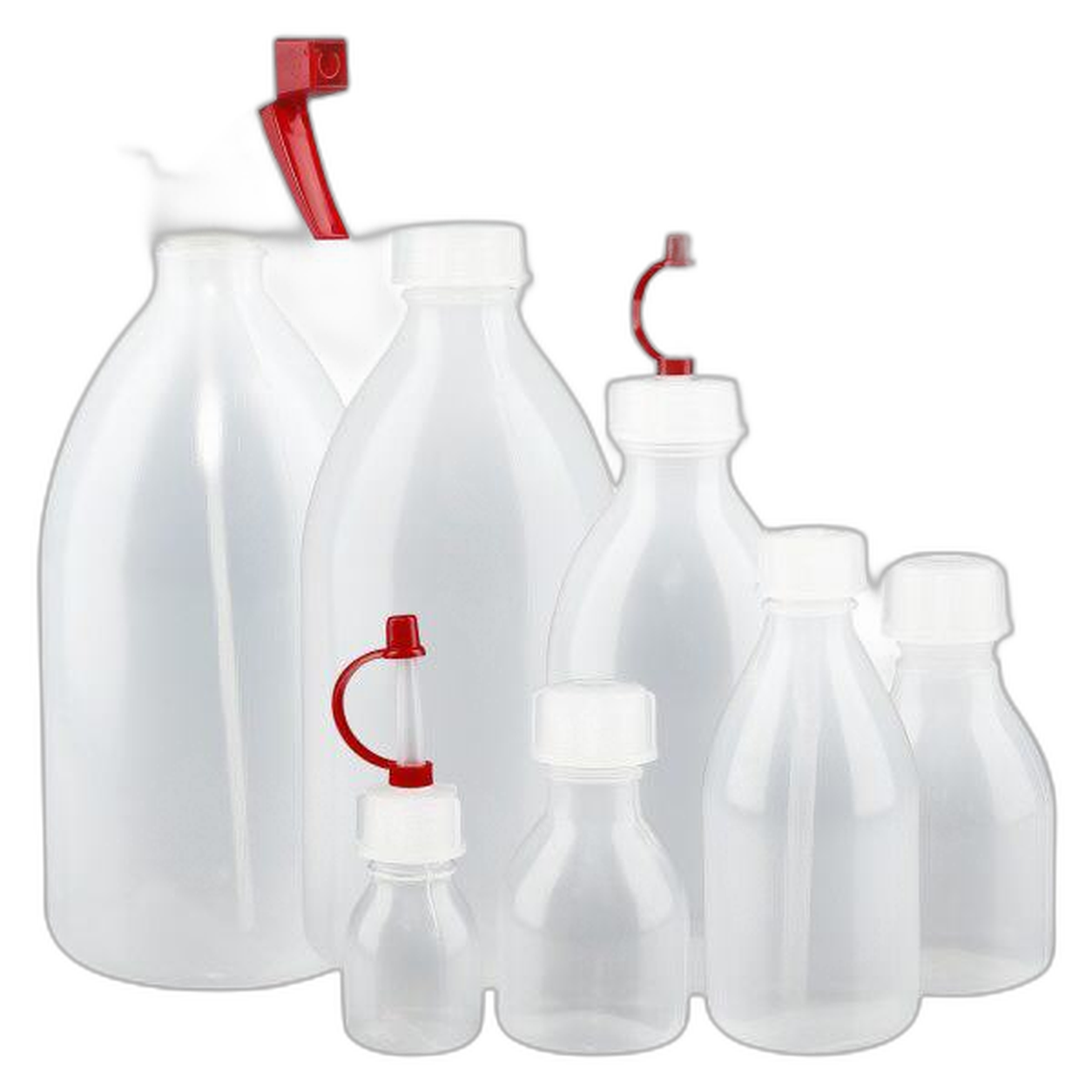 Laboratoriumflessen met smalle hals en dop